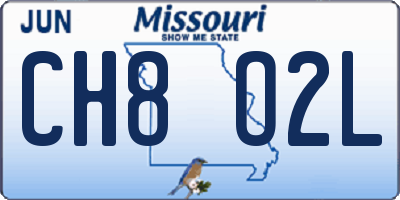 MO license plate CH8O2L
