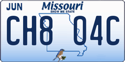 MO license plate CH8O4C