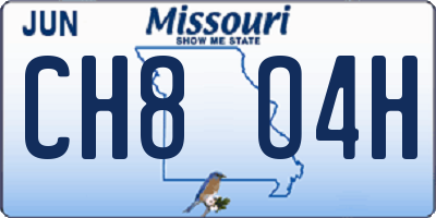 MO license plate CH8O4H