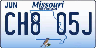 MO license plate CH8O5J