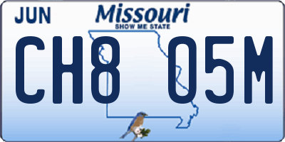 MO license plate CH8O5M