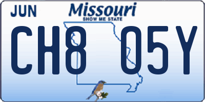 MO license plate CH8O5Y