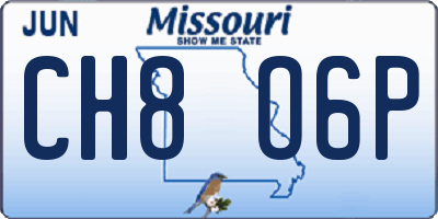 MO license plate CH8O6P