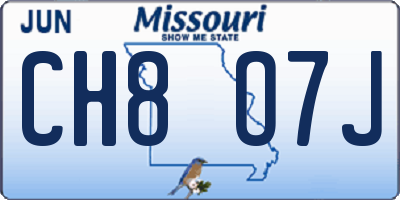 MO license plate CH8O7J