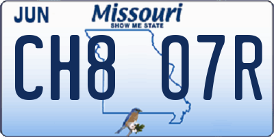 MO license plate CH8O7R