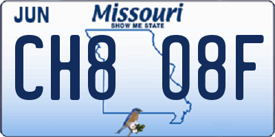 MO license plate CH8O8F