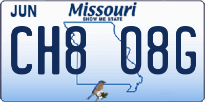 MO license plate CH8O8G