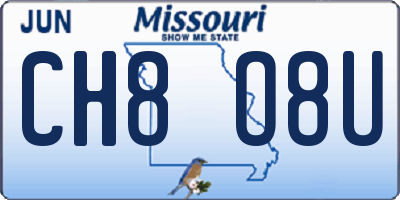MO license plate CH8O8U