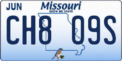MO license plate CH8O9S