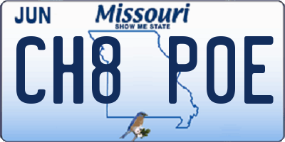 MO license plate CH8P0E
