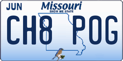 MO license plate CH8P0G