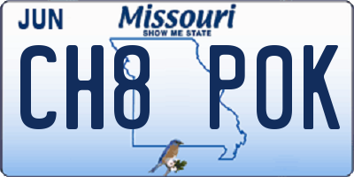 MO license plate CH8P0K