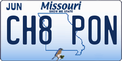 MO license plate CH8P0N