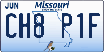 MO license plate CH8P1F