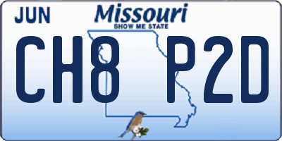 MO license plate CH8P2D