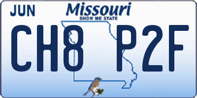 MO license plate CH8P2F