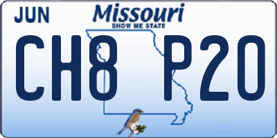 MO license plate CH8P2O