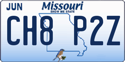 MO license plate CH8P2Z