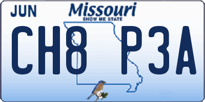 MO license plate CH8P3A