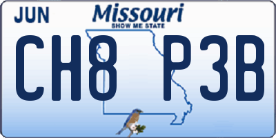 MO license plate CH8P3B