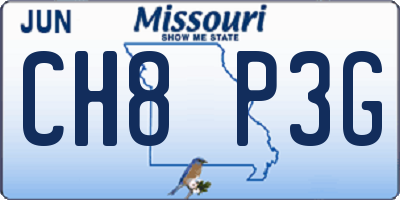 MO license plate CH8P3G