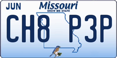 MO license plate CH8P3P