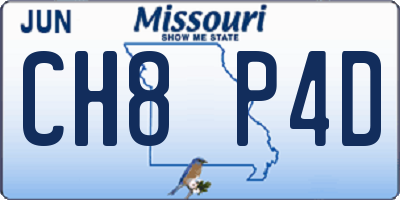 MO license plate CH8P4D