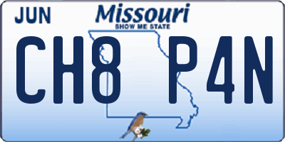 MO license plate CH8P4N