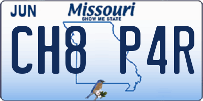 MO license plate CH8P4R