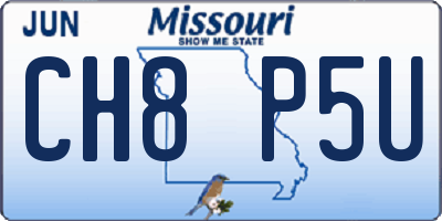 MO license plate CH8P5U
