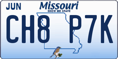 MO license plate CH8P7K