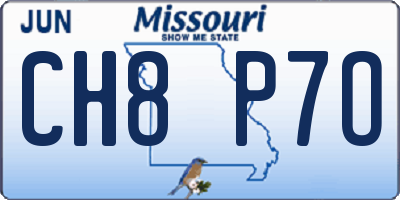 MO license plate CH8P7O