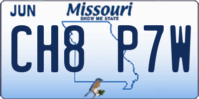 MO license plate CH8P7W