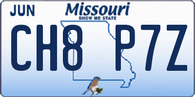 MO license plate CH8P7Z