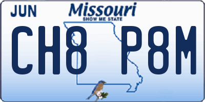 MO license plate CH8P8M