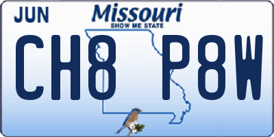 MO license plate CH8P8W