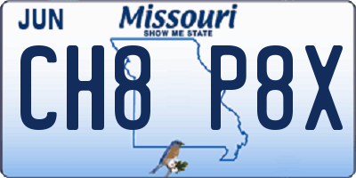 MO license plate CH8P8X