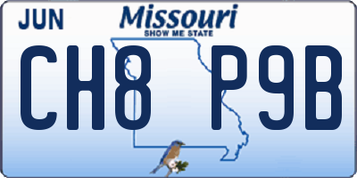 MO license plate CH8P9B