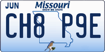 MO license plate CH8P9E