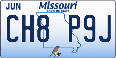 MO license plate CH8P9J