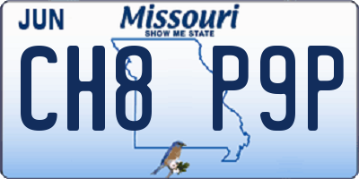 MO license plate CH8P9P