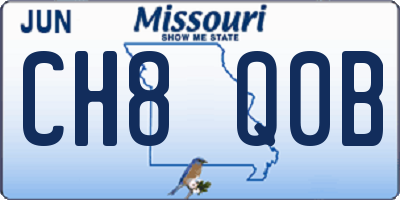MO license plate CH8Q0B
