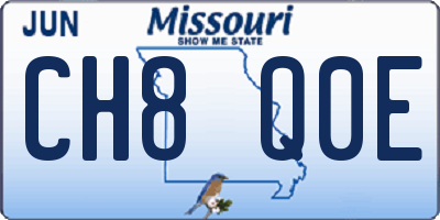 MO license plate CH8Q0E