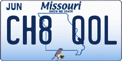 MO license plate CH8Q0L