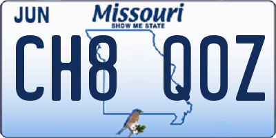 MO license plate CH8Q0Z