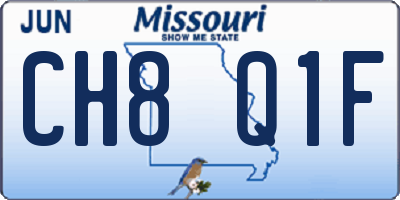 MO license plate CH8Q1F