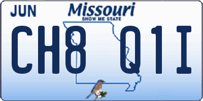 MO license plate CH8Q1I