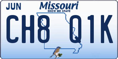 MO license plate CH8Q1K