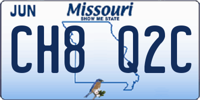 MO license plate CH8Q2C