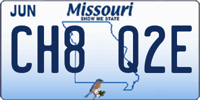 MO license plate CH8Q2E